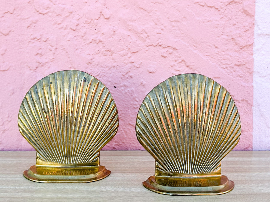 Brass Shell Bookends