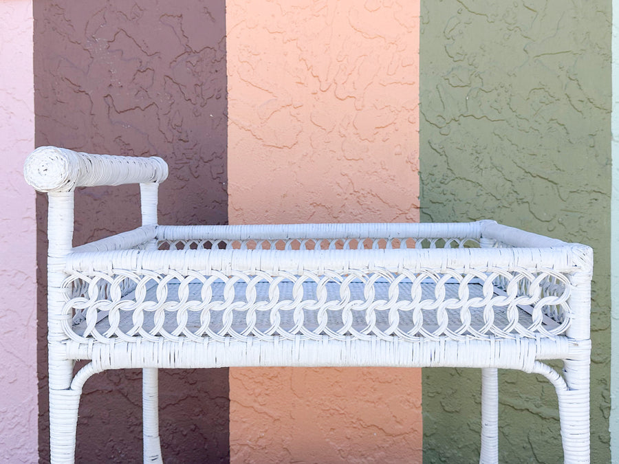 Wicker Chic Bar Cart