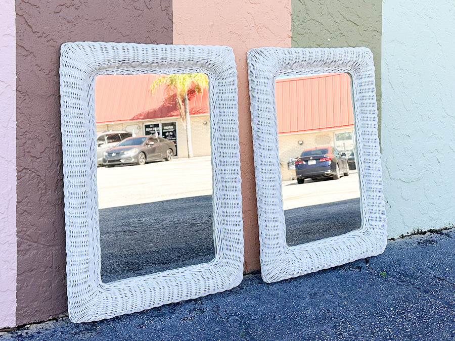 Pair of Wicker Mirrors