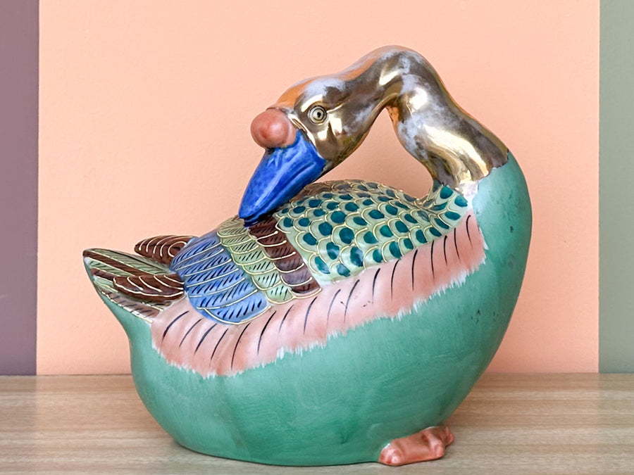 Pair of Colorful Porcelain Ducks