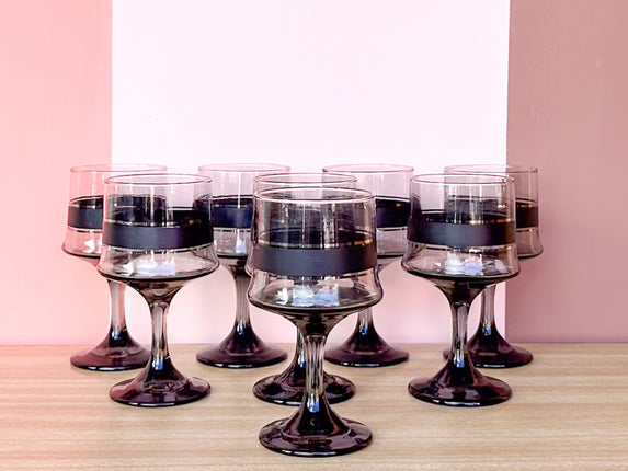 Set of Eight Spooky Wine Goblets