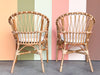Pair of Coastal Chic Rattan Accent Chairs