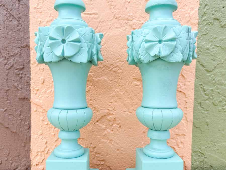 Pair of Sweet 1950s Robin Egg Blue Lamps