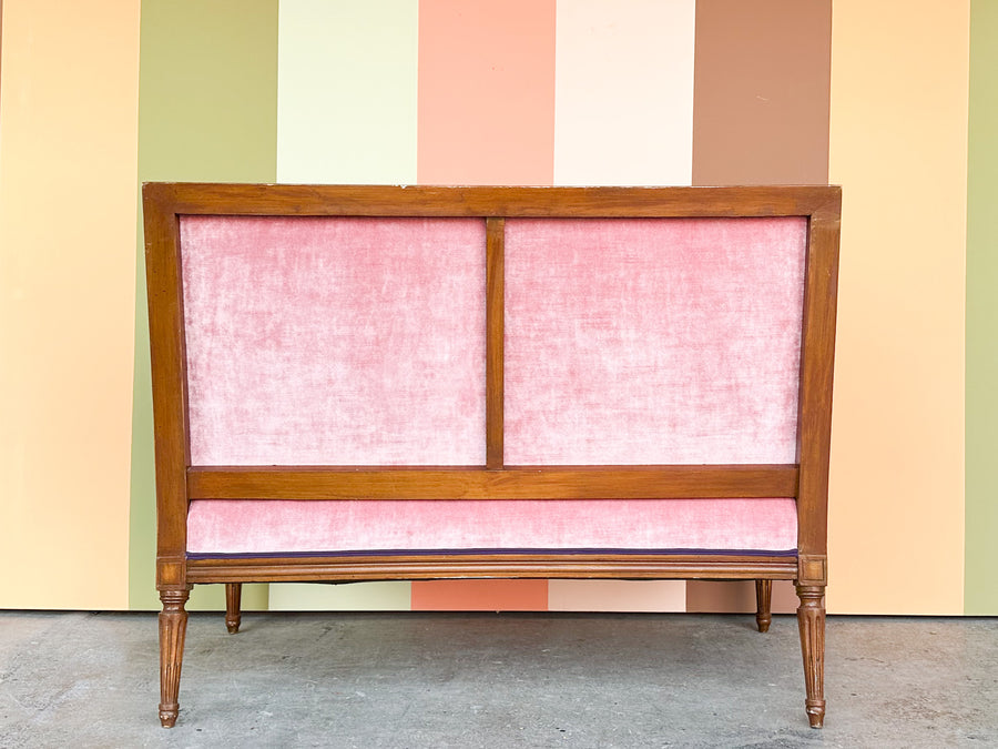 Velvet Pink Regency Style Settee