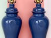 Pair of Midnight Indigo Ginger Jar Lamps