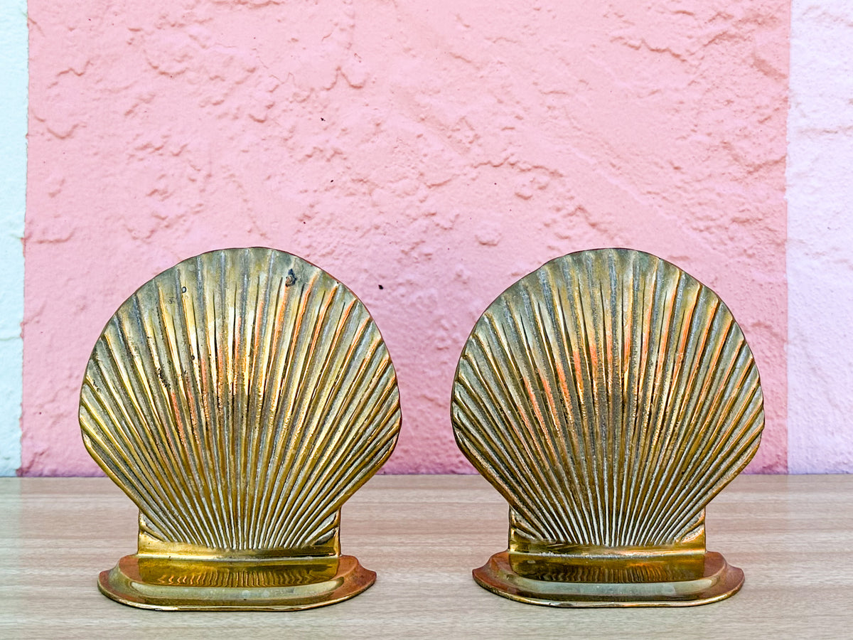 Brass Shell Bookends