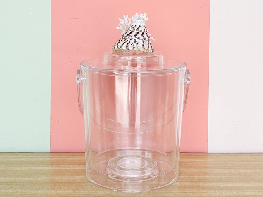 Cone and Coral Lucite Ice Bucket