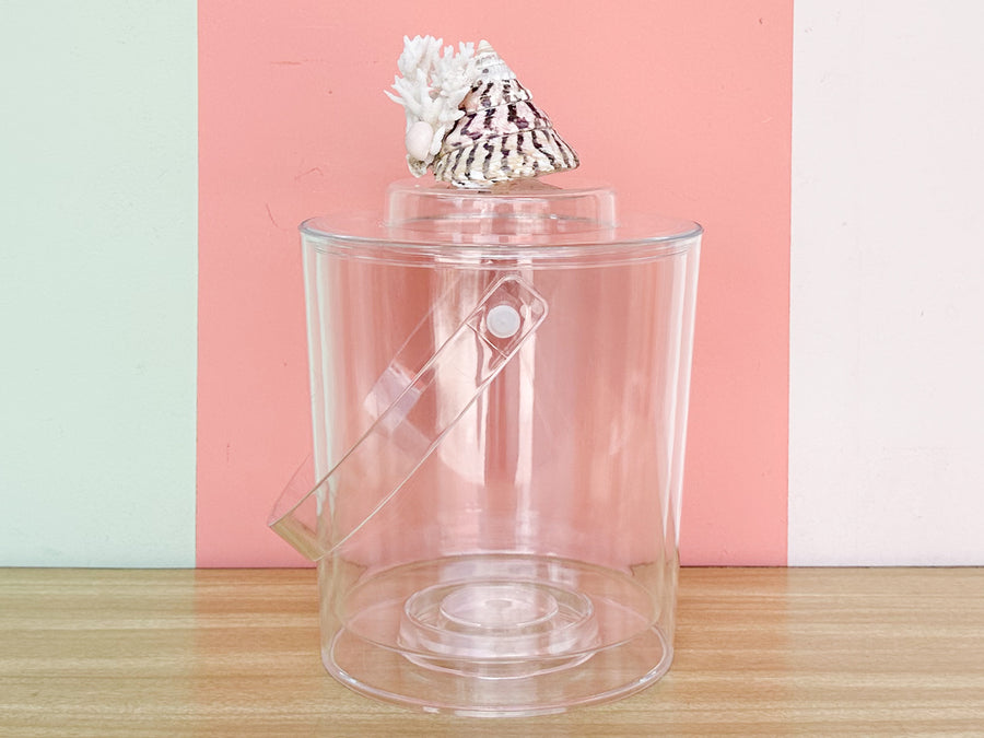Cone and Coral Lucite Ice Bucket