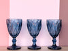 Set of Six Mediterranean Blue Goblets