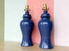 Pair of Midnight Indigo Ginger Jar Lamps