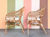 Pair of Coastal Chic Rattan Accent Chairs