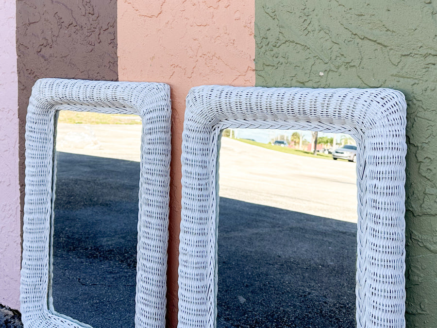 Pair of Wicker Mirrors