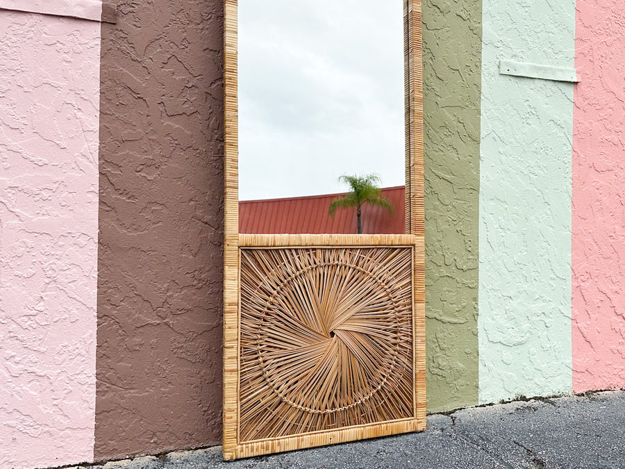 Island Chic Rattan Medallion Mirror