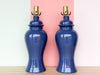 Pair of Midnight Indigo Ginger Jar Lamps