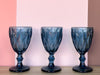 Set of Six Mediterranean Blue Goblets