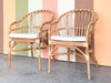 Pair of Coastal Chic Rattan Accent Chairs