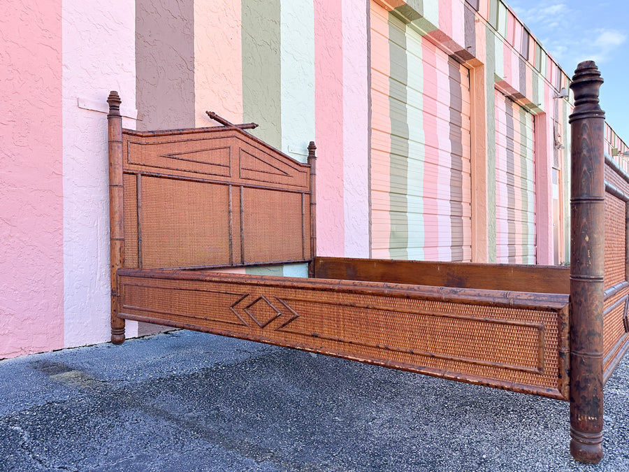 Tortoiseshell Bamboo Queen Bed by Ralph Lauren