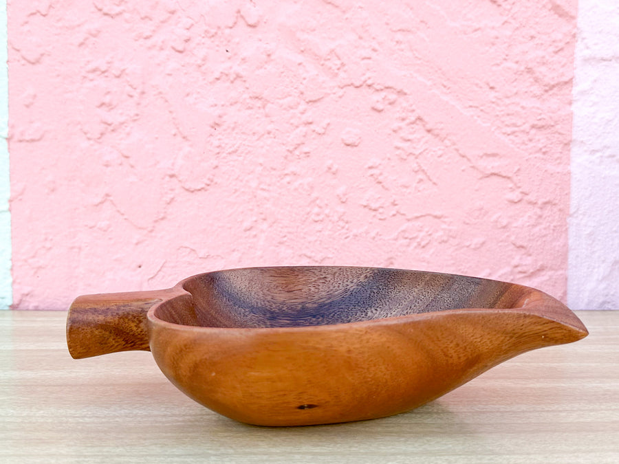 Set of Seven Monkey Pod Leaf Serving Bowls