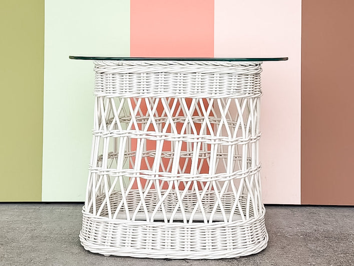 Braided Rattan Side Table