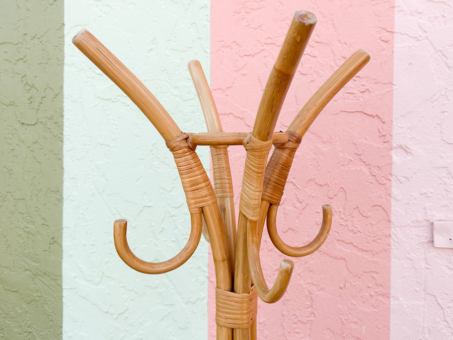 Old Florida Rattan Hat Rack