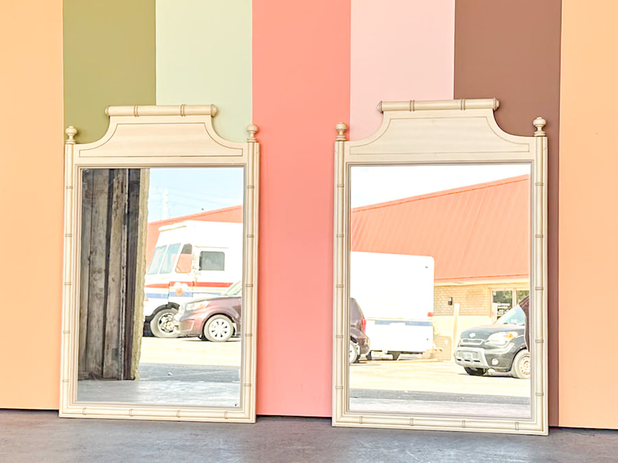 Pair of Faux Bamboo Pagoda Mirrors