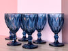 Set of Six Mediterranean Blue Goblets