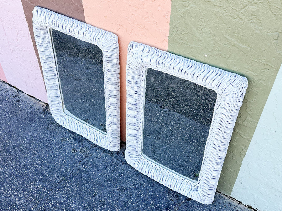 Pair of Wicker Mirrors