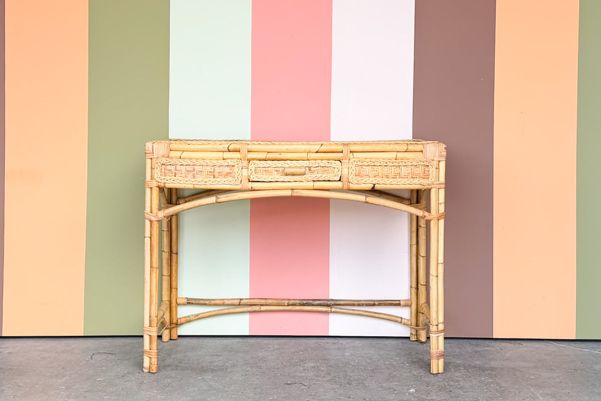 Island Style Woven Rattan Desk