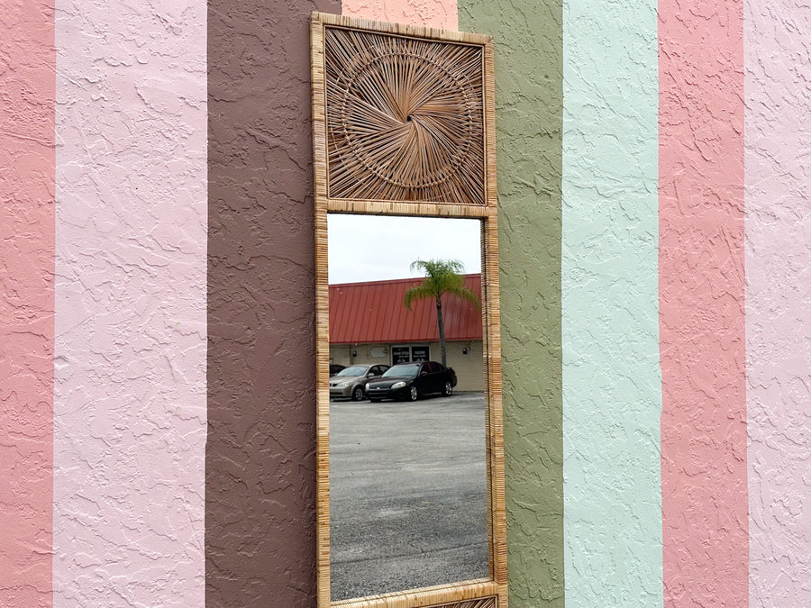 Island Chic Rattan Medallion Mirror