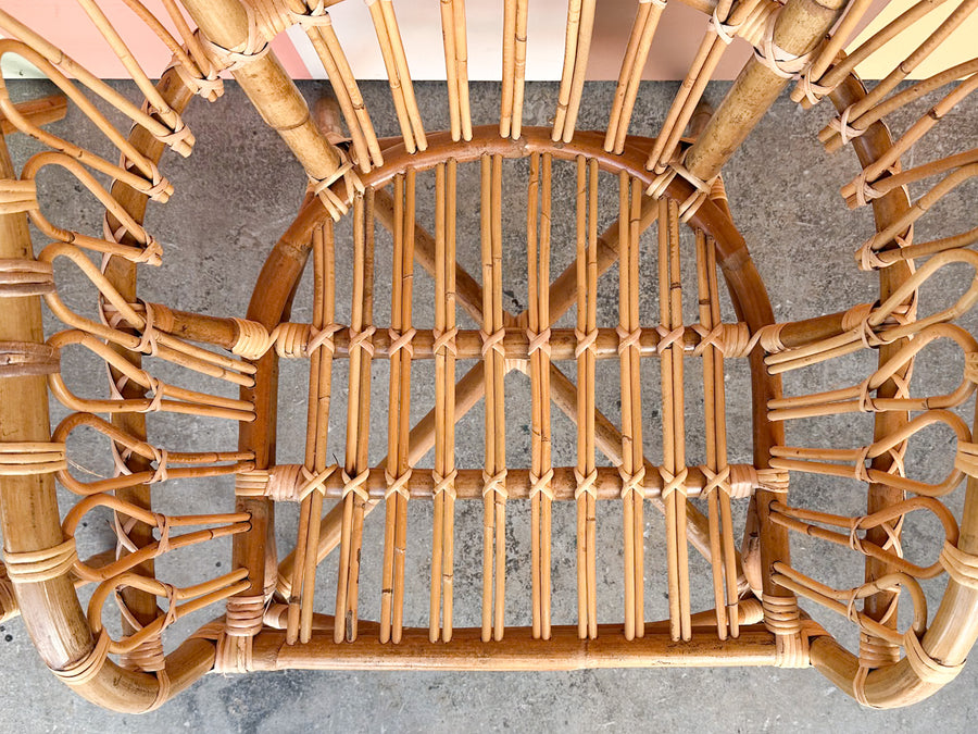 Pair of Coastal Chic Rattan Accent Chairs