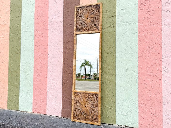 Island Chic Rattan Medallion Mirror