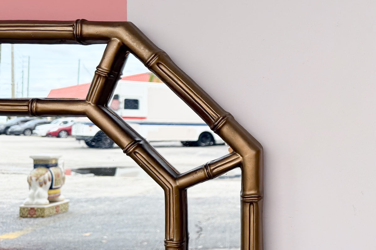 Faux Bamboo Octagon Mirror