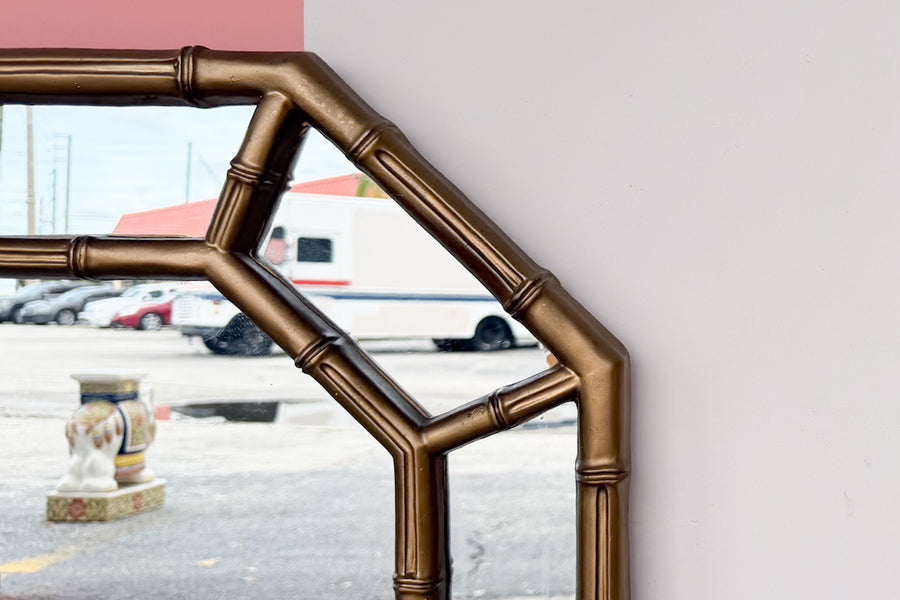 Faux Bamboo Octagon Mirror