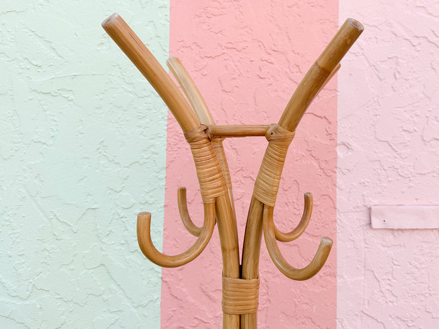Old Florida Rattan Hat Rack