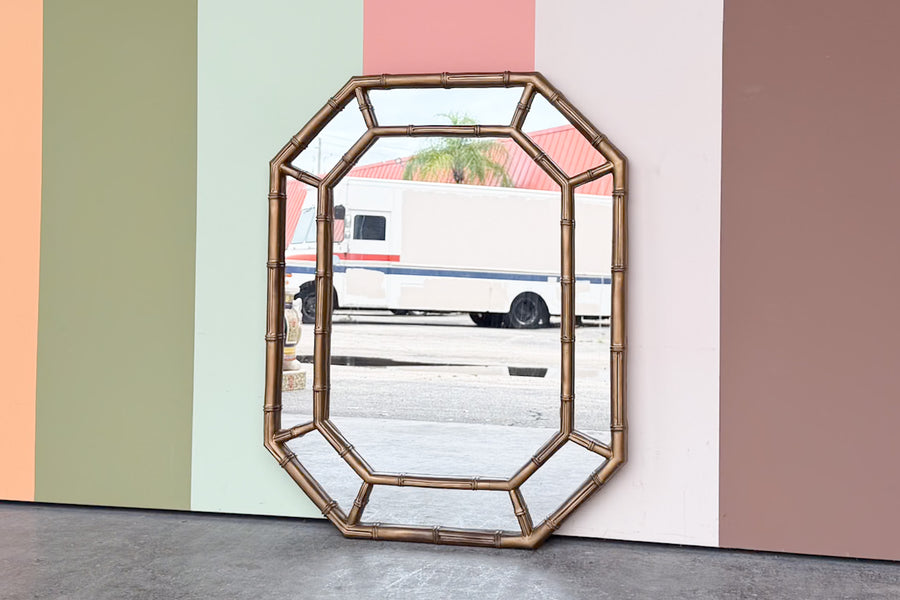 Faux Bamboo Octagon Mirror