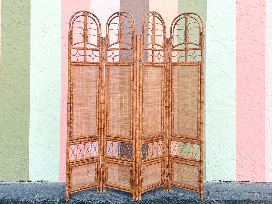 Large Brighton Style Rattan Screen
