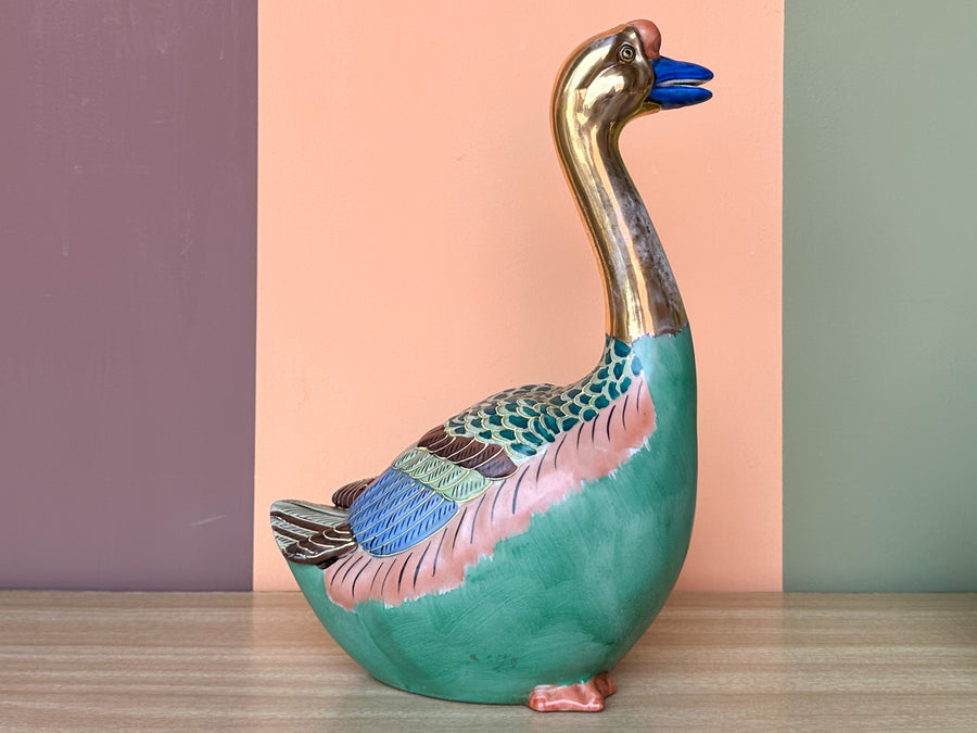 Pair of Colorful Porcelain Ducks