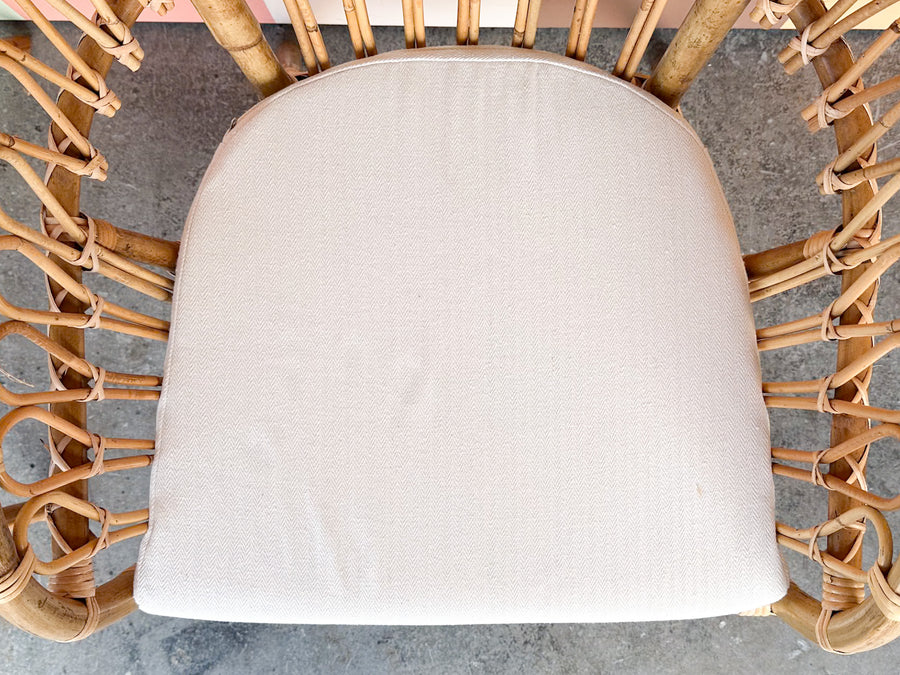 Pair of Coastal Chic Rattan Accent Chairs