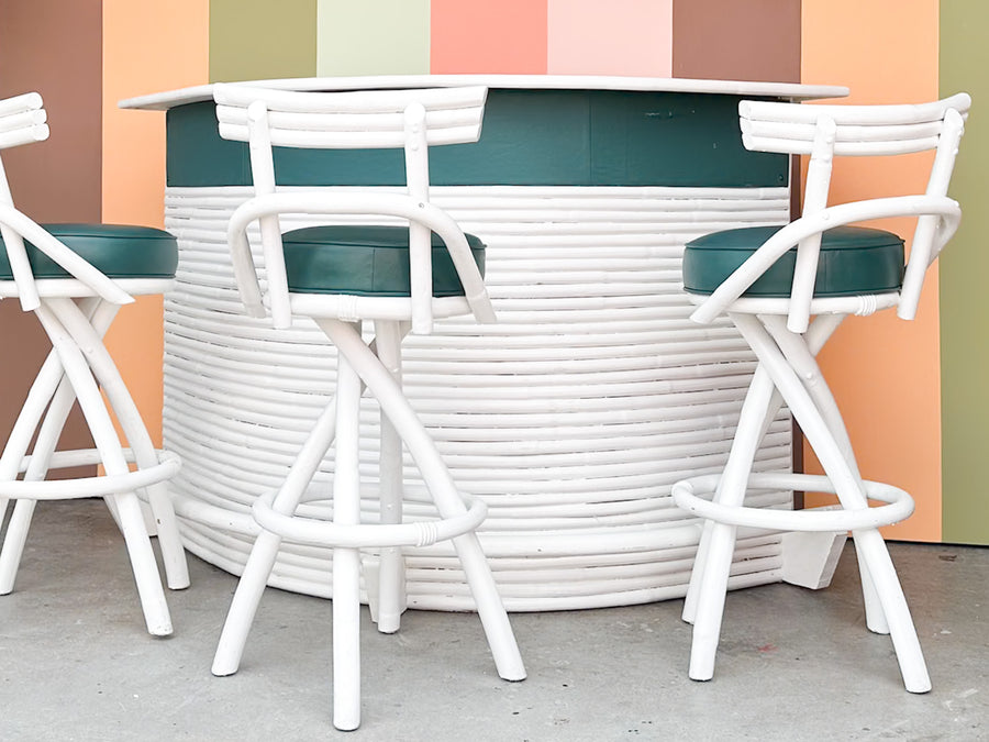 Old Florida Bamboo Bar and Stools