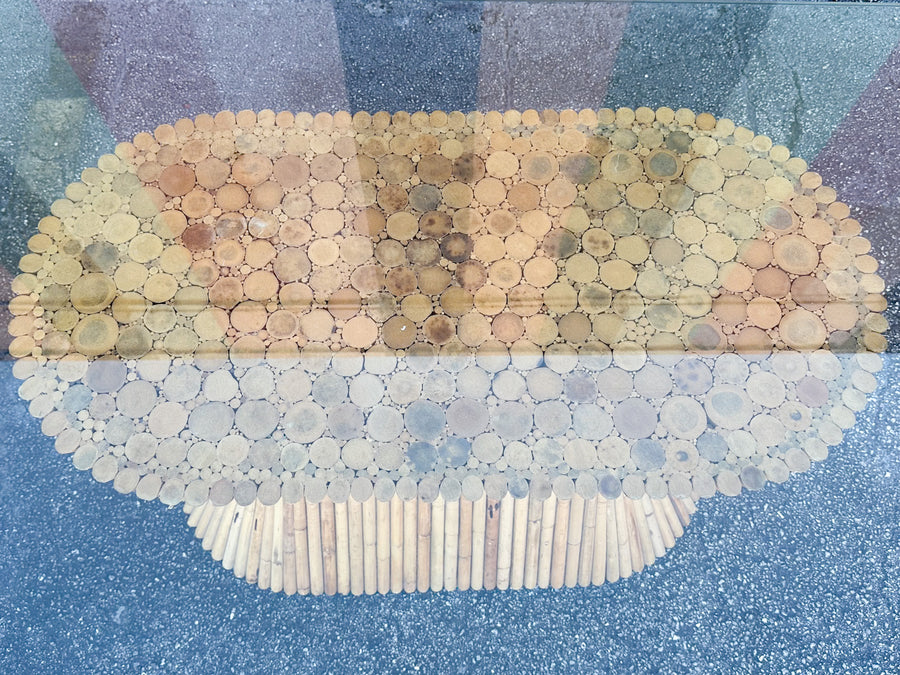 McGuire Style Sheaf of Wheat Rattan Dining Table