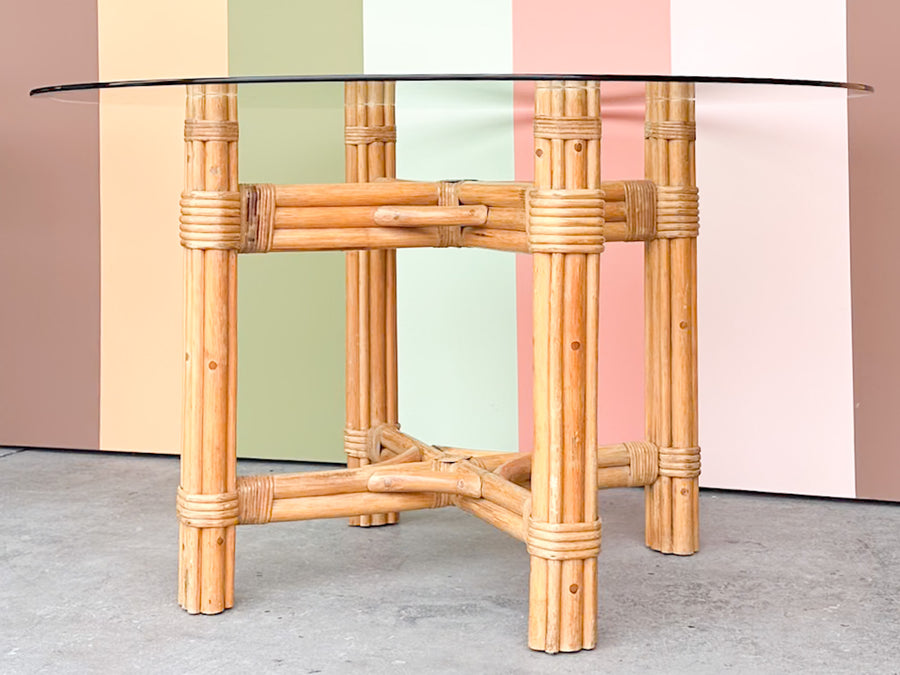 Coastal Chic Rattan Dining Table