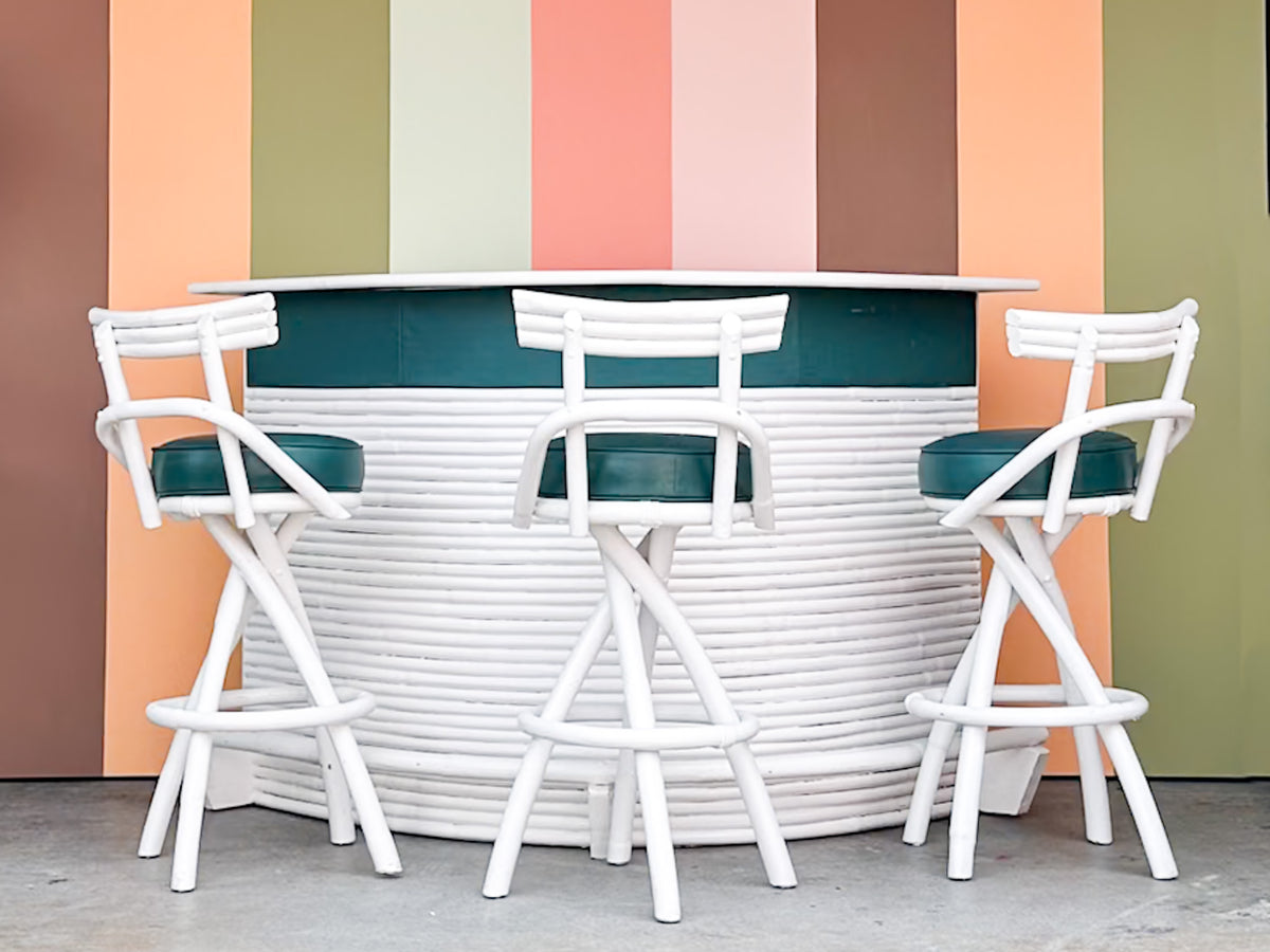 Old Florida Bamboo Bar and Stools