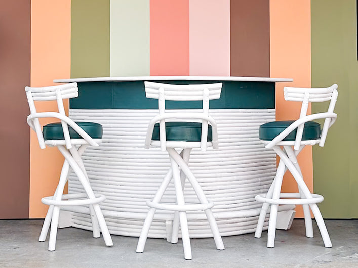 Old Florida Bamboo Bar and Stools