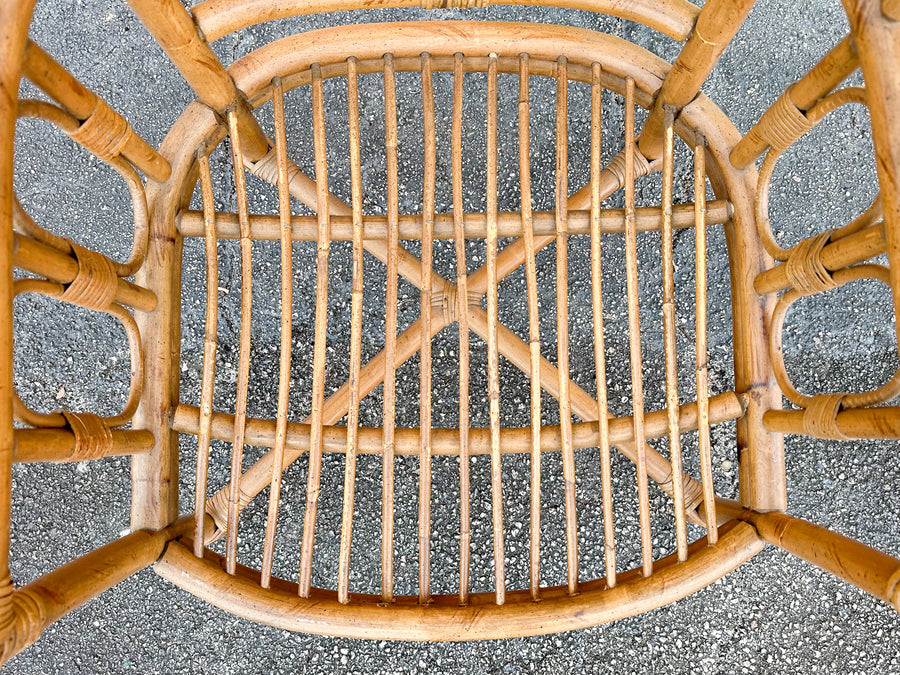 Island Chic Rattan Wingback Chair