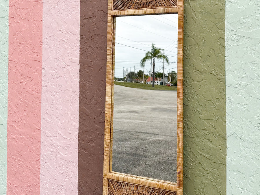 Island Chic Rattan Medallion Mirror