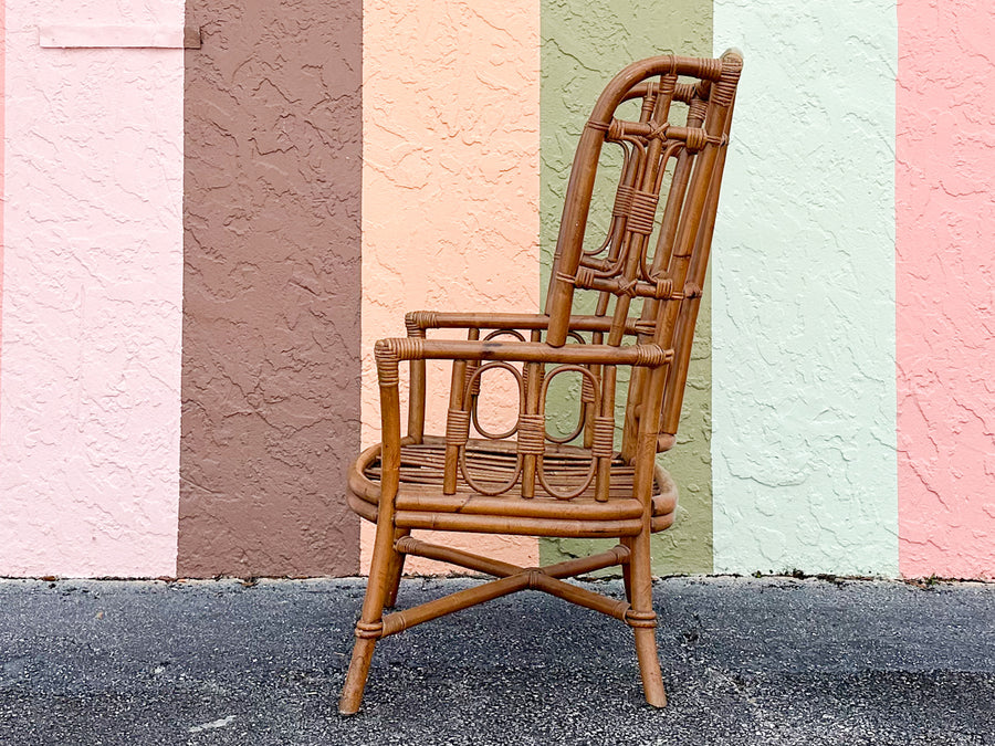Island Chic Rattan Wingback Chair