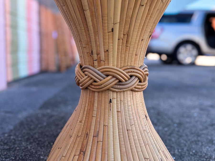 McGuire Style Sheaf of Wheat Rattan Dining Table