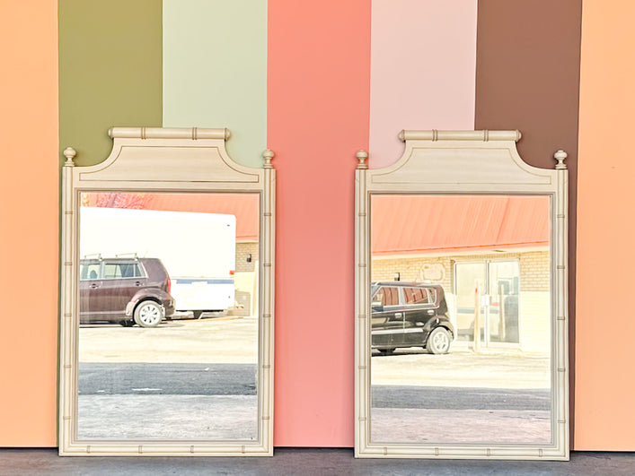 Pair of Faux Bamboo Pagoda Mirrors