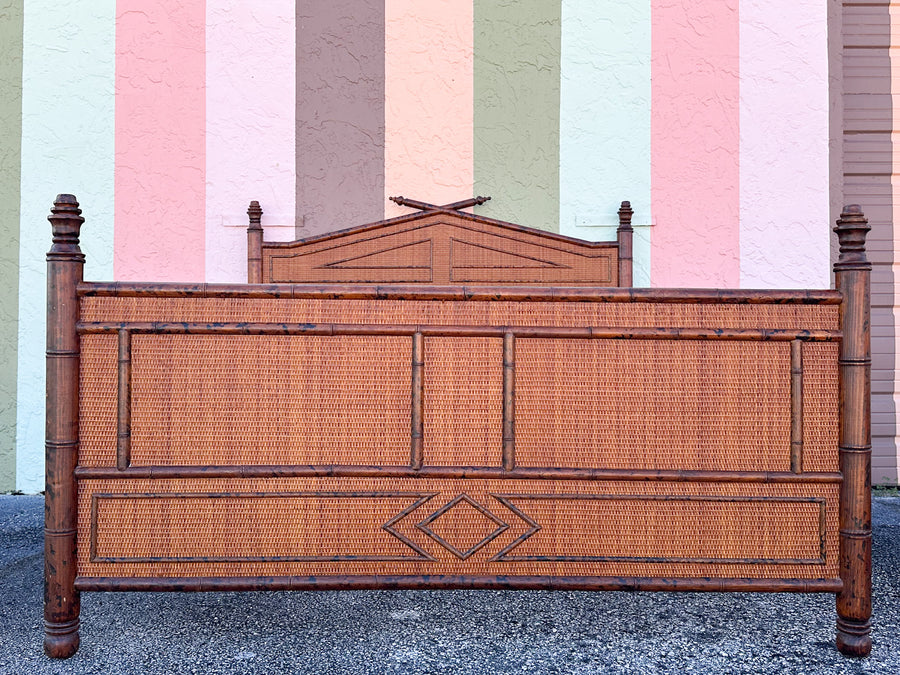 Tortoiseshell Bamboo Queen Bed by Ralph Lauren