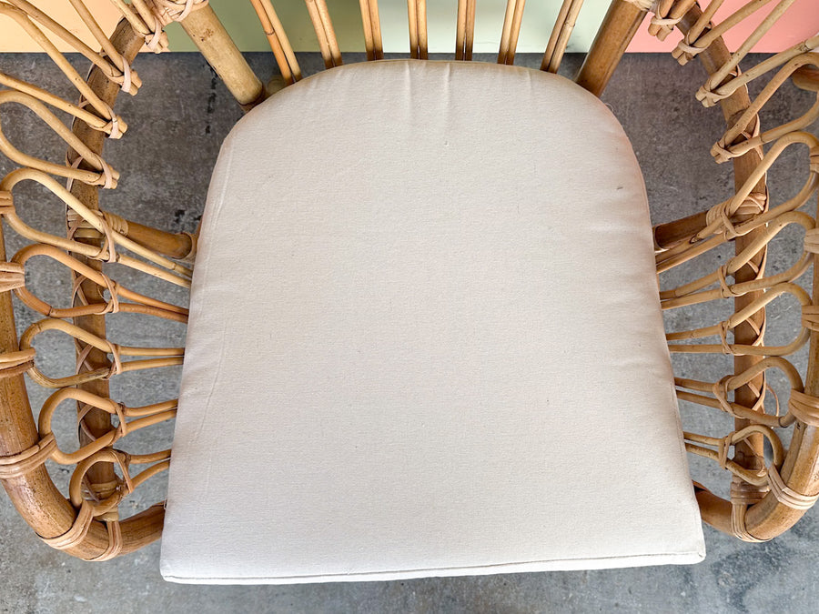 Pair of Coastal Chic Rattan Accent Chairs